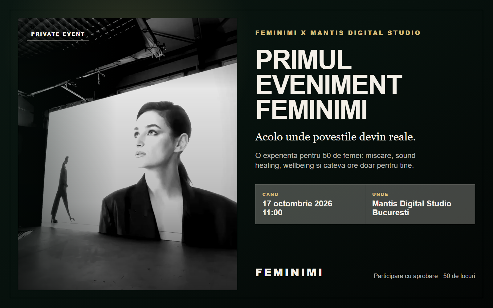 Afis PRIMUL EVENIMENT FEMINIMI